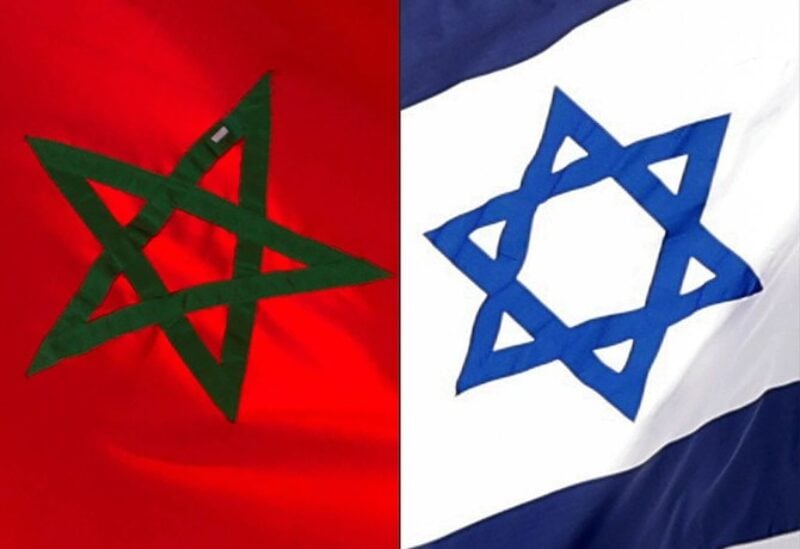 Moroccan and Isaeli flags
