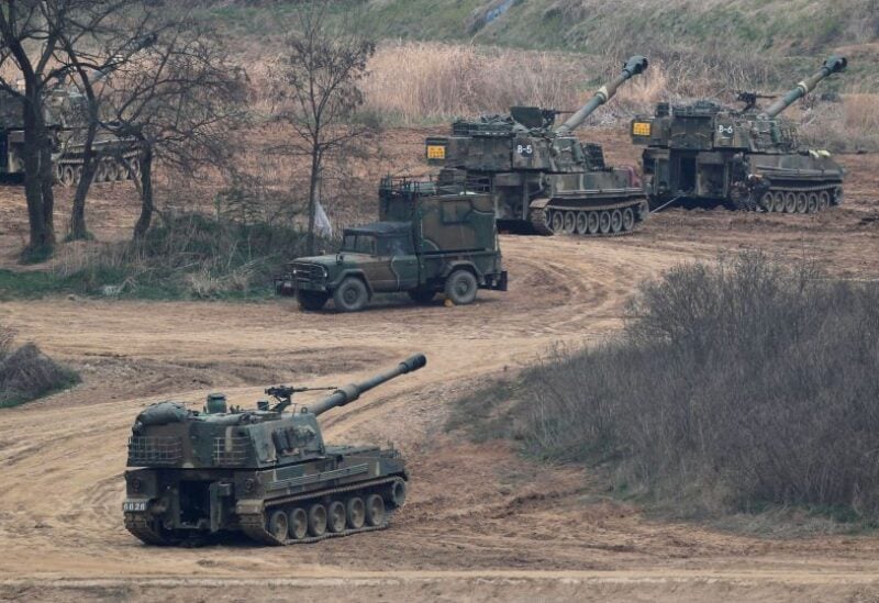 Artillery drill in Goseong, South Korea