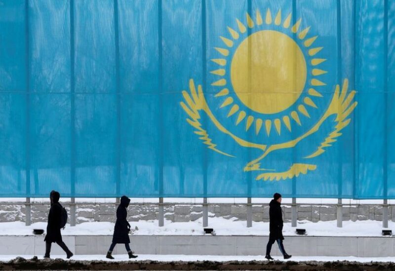 Kazakhstan flag in Astana,