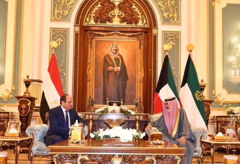 Kuwait’s Crown Prince Sheikh Meshaal Al-Ahmed Al-Jaber Al-Sabah meets Egyptian President Abdel-Fattah El-Sisi