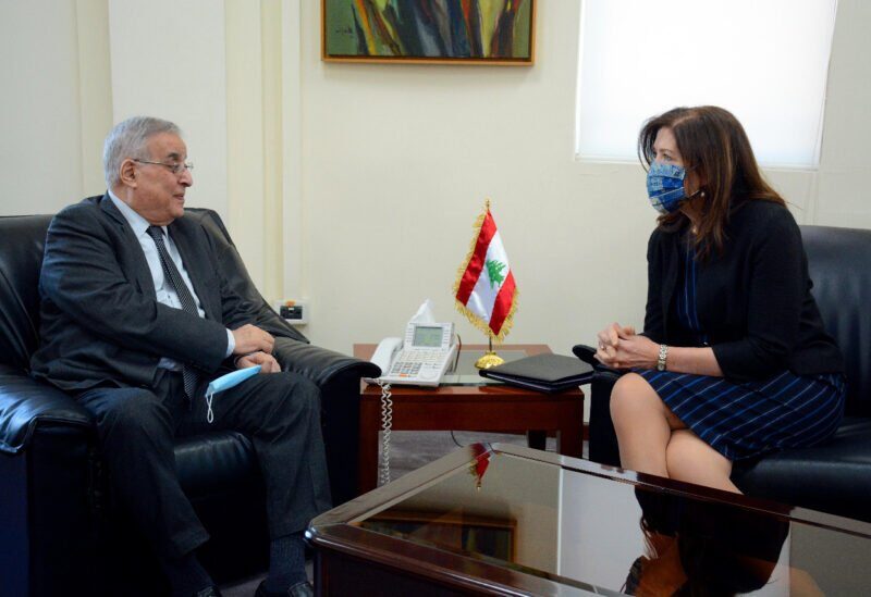 Lebanese Foreign Minister Abdallah Bou Habib and US embassador to Lebanon Dorothy Shea
