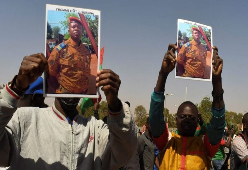 People gather in support of a coup that ousted President Roch Kabore