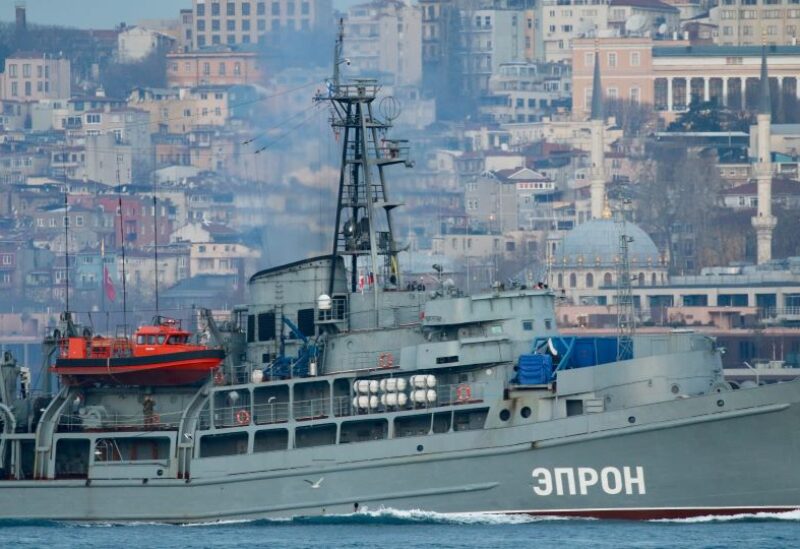 Russian Navy's Black Sea Fleet 145th Rescue Ship Squad's Prut class rescue tug EPRON sails in the Bosphorus