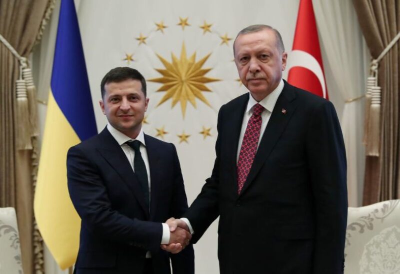 Turkish President Tayyip Erdogan meets with Ukrainian President Volodymyr Zelenskiy in Kyiv, Ukraine