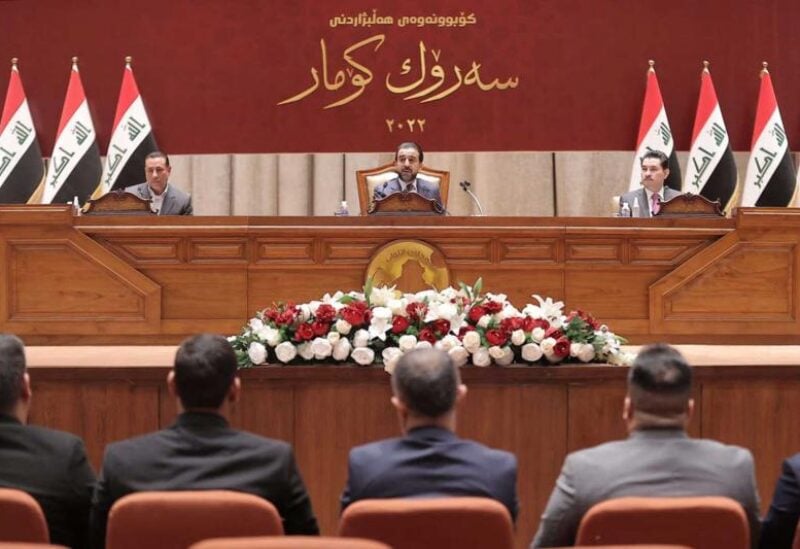 Iraqi lawmakers attending a scheduled parliament session in Baghdad