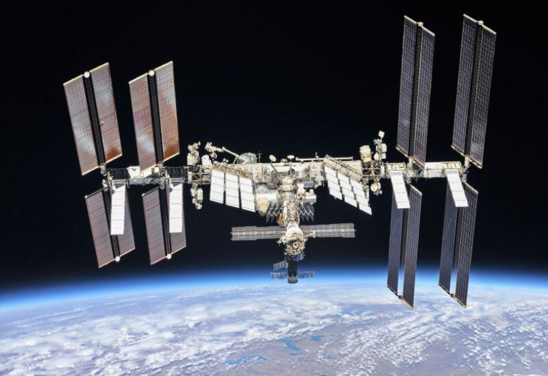 NASA handout image shows a close-up view of the International Space Station.