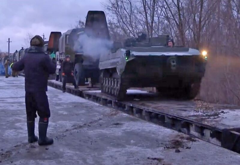 Russian tanks leaving for Russia after joint exercises of the armed forces Belarus