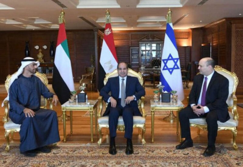 Sisi hosted UAE and Israeli leaders at Red Sea resort on Tuesday Courtesy to Egyptian presidency