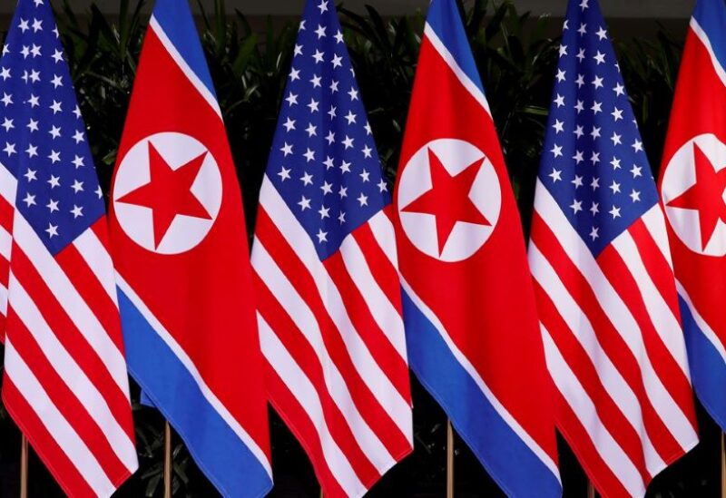 U.S. and North Korean national flags