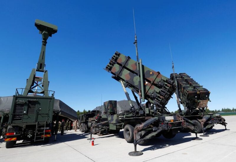 U.S. long range air defence systems Patriot (R) and British radar Giraffe AMB