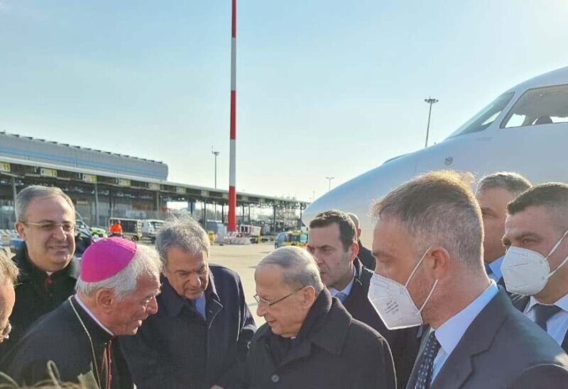 President Michel Aoun arrives in Rome, Italy