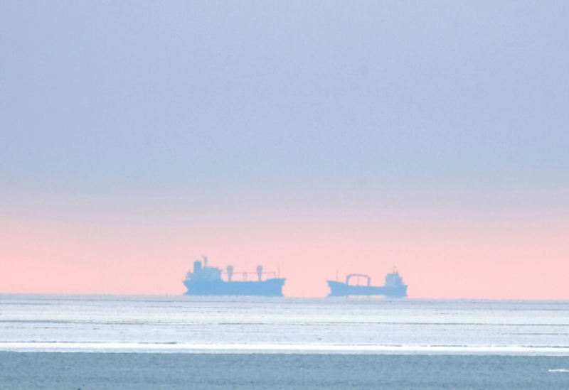Ships are seen near the Azov Sea port of Mariupol, Ukraine December 2, 2018.
