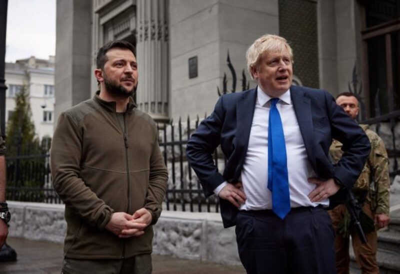 Ukraine's President Zelenskiy welcomes British PM Johnson in central Kyiv - Photo REUTERS