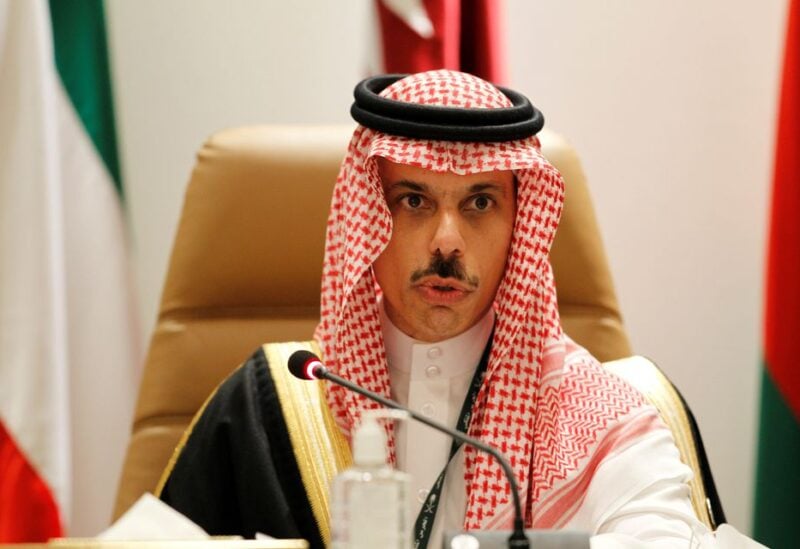 Saudi Arabia's Foreign Minister Prince Faisal bin Farhan Al Saud speaks during a news conference at the Gulf Cooperation Council's (GCC) 41st Summit in Al-Ula, Saudi Arabia January 5, 2021. REUTERS/Ahmed Yosri