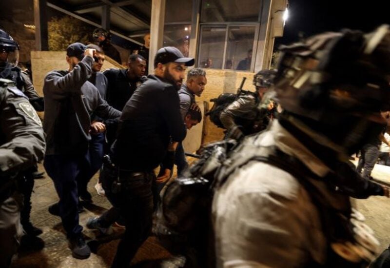 Clashes between Israeli security forces and Palestinians at Damascus Gate by the entrance to Jerusalem's Old City - REUTERS
