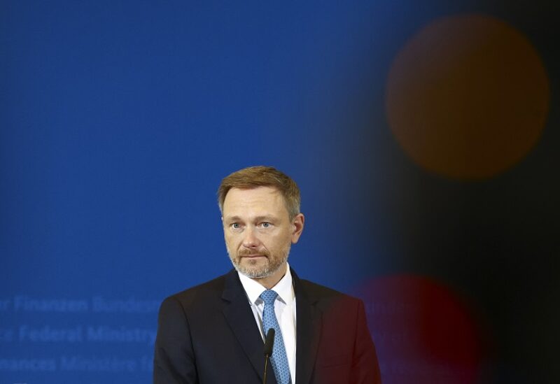 Finance Minister Christian Lindner is pictured during a news conference on further aid to companies after Russia's invasion of Ukraine, in Berlin, Germany, April 8, 2022. REUTERS/Lisi Niesner