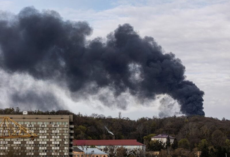 Smoke rises after missile strikes, as Russia's attack on Ukraine continues, in Lviv, Ukraine April 18, 2022. REUTERS/Vladyslav Model