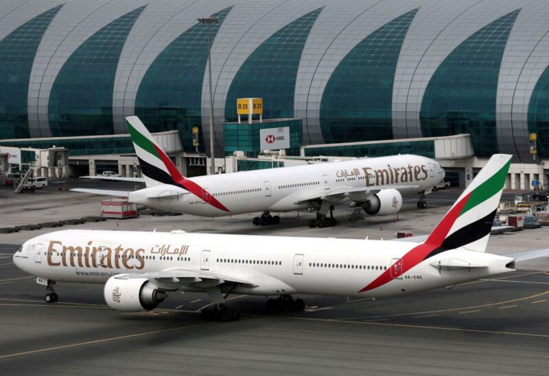Emirates Airline Boeing 777-300ER planes are seen at Dubai International Airport in Dubai, United Arab Emirates, February 15, 2019. REUTERS/Christopher Pike