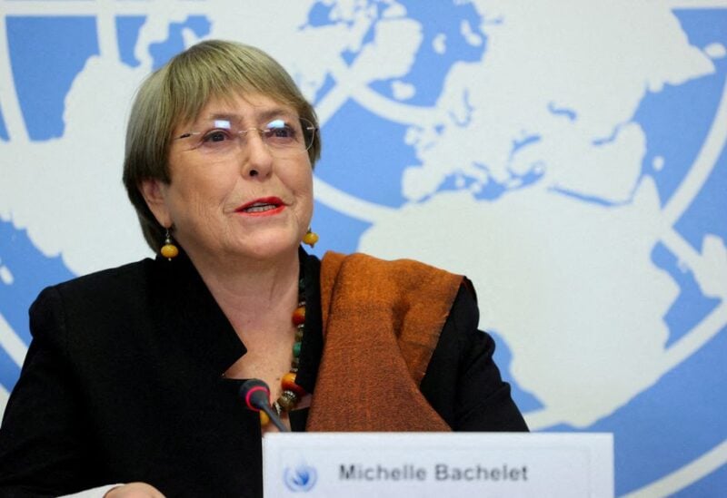 UN High Commissioner for Human Rights Michelle Bachelet attends an event at the United Nations in Geneva, Switzerland, November 3, 2021. REUTERS/Denis Balibouse/File Photo
