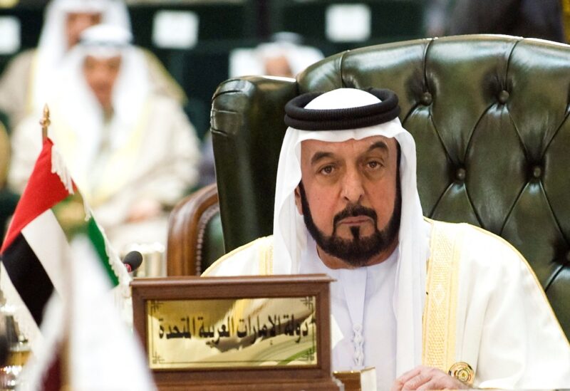 United Arab Emirates President Sheikh Khalifa bin Zayed al-Nahyan listens to closing remarks during the closing ceremony of the Gulf Cooperation Council (GCC) summit in Kuwait's Bayan Palace December 15, 2009. REUTERS/Stephanie McGehee/File Photo