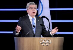 International Olympic Committee (IOC) President Thomas Bach attends the final day of the 139th IOC Session at Olympic House in Lausanne, Switzerland, May 20, 2022. REUTERS/Denis Balibouse