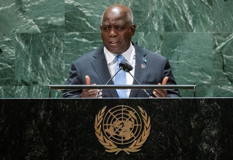 Bahamas’ Prime Minister Philip Edward Davis addresses the 76th Session of the U.N. General Assembly in New York City, U.S., September 25, 2021. REUTERS/Eduardo Munoz/Pool/File Photo