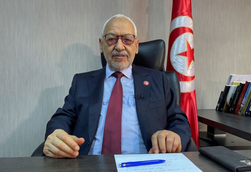 Tunisia's Rached Ghannouchi, head of the moderate Islamist Ennahda and speaker of the parliament, attends an interview with Reuters in Tunis, Tunisia, March 31, 2022. REUTERS/Jihed Abidellaoui