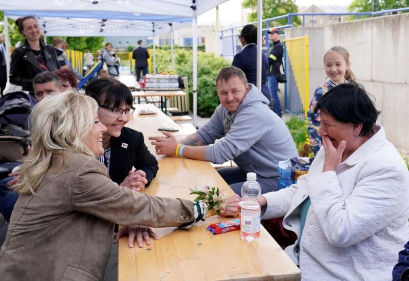 Jill Biden meets Ukraine refugees, volunteers in Slovakia