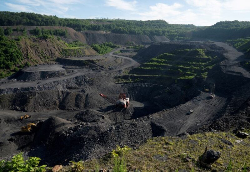 Heavy equipment excavate anthracite coal from a strip mine in New Castle, Pennsylvania, U.S., July 13, 2020. REUTERS/Dane Rhys//File Photo