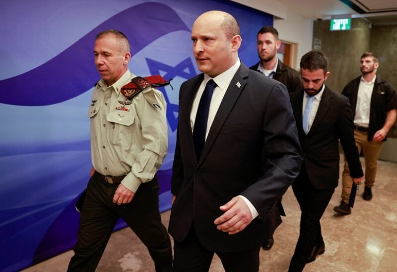 Israeli Prime Minister Naftali Bennett arrives for a weekly cabinet meeting in Jerusalem May 1, 2022. Menahem Kahana/Pool via REUTERS