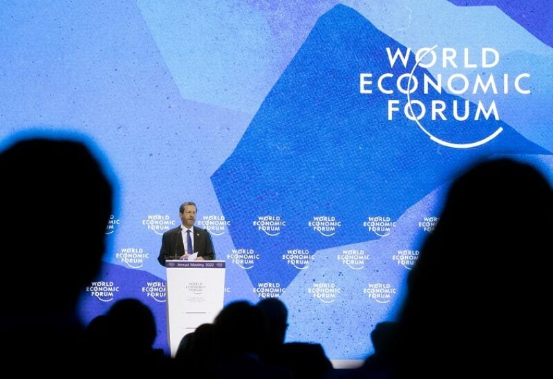 Israeli President Isaac Herzog addresses the World Economic Forum 2022 (WEF) in the Alpine resort of Davos, Switzerland May 25, 2022. REUTERS/Arnd Wiegmann