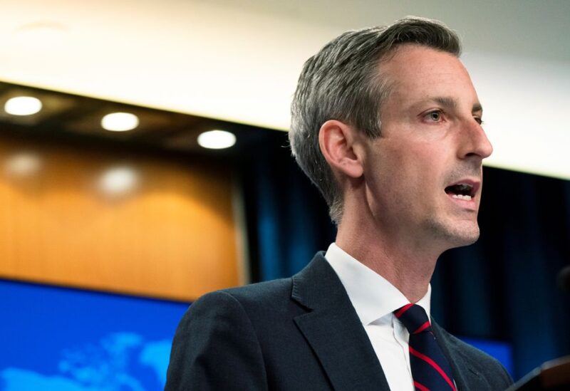 U.S. State Department spokesperson Ned Price speaks during a news conference in Washington, U.S. March 10, 2022. Manuel Balce Ceneta/Pool via REUTERS