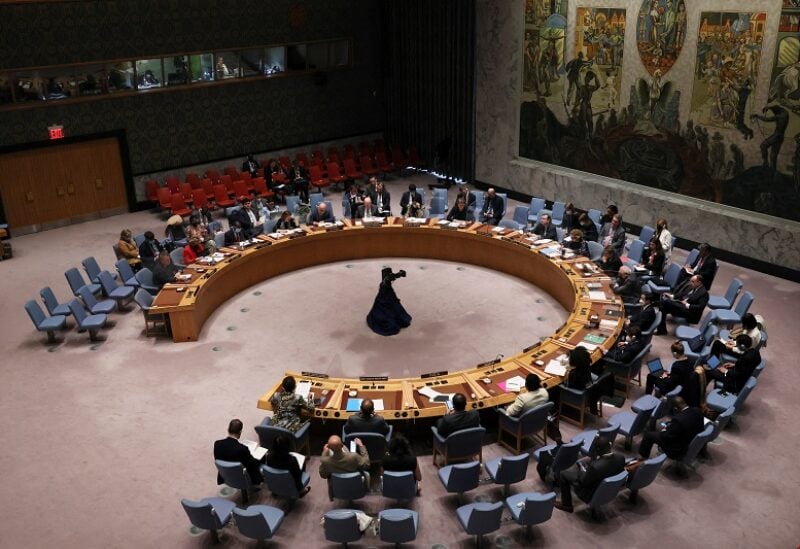The United Nations Security Council meets to discuss the Russian invasion of Ukraine at U.N. headquarters in New York, U.S., May 12, 2022. REUTERS/Mike Segar