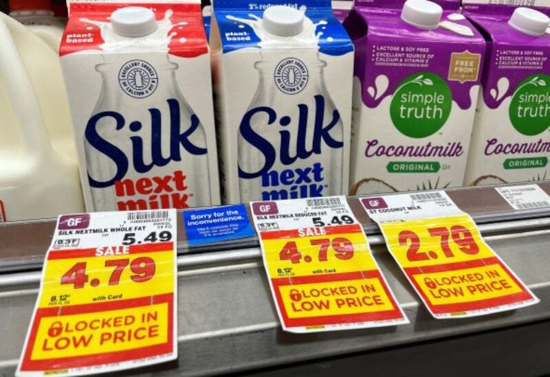 Products are seen in a supermarket in Los Angeles as inflation continues to hit consumers