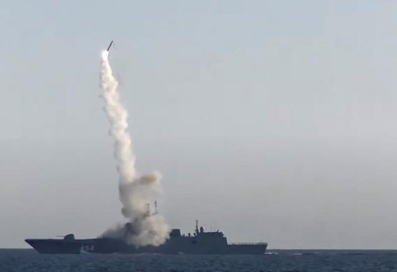 Tsirkon (Zircon) hypersonic cruise missile is fired from guided missile frigate Admiral Gorshkov in the White Sea in this still image taken from video released July 19, 2019. Russian Defense Ministry/Handout via REUTERS