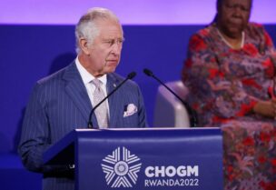 Britain's Prince Charles speaks during the opening ceremony of the Commonwealth Heads of Government Meeting (CHOGM) at the Kigali Convention Centre in Kigali, Rwanda June 24, 2022. Dan Kitwood/Pool via REUTERS