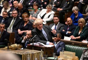 British Prime Minister Boris Johnson speaks as he takes questions at the House of Commons in London, Britain June 15, 2022. UK Parliament/Jessica Taylor/Handout via REUTERS