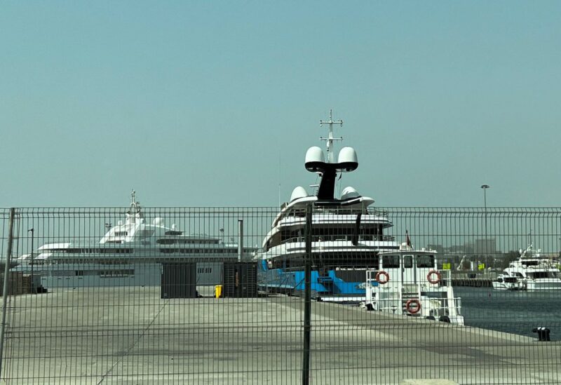 A yacht belonging to a sanctioned Russian billionaire parliamentarian Andrei Skoch is docked at Port Rashid terminal, in Dubai, United Arab Emirates June 24, 2022. REUTERS/Abdel Hadi Ramahi