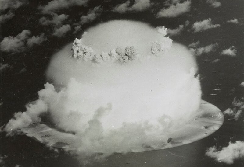 A mushroom cloud rises with ships below during Operation Crossroads nuclear weapons test on Bikini Atoll, Marshall Islands in this 1946 handout provided by the U.S. Library of Congress. REUTERS/U.S. Library of Congress/Handout via Reuters/File Photo