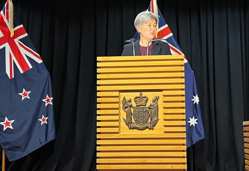 New Zealand Foreign Minister Nanaia Mahuta (not pictured) and Australian Foreign Minister Penny Wong speak to the media following a bilateral meeting, in Wellington, New Zealand, June 16, 2022. REUTERS/Lucy Craymer