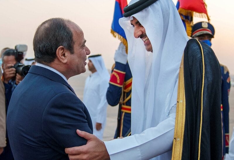 Qatar's Emir, Sheikh Tamim bin Hamad al-Thani meets Egypt's President Abdel Fattah al-Sisi in Cairo, Egypt June 24, 2022. Amiri Diwan/Handout via REUTERS