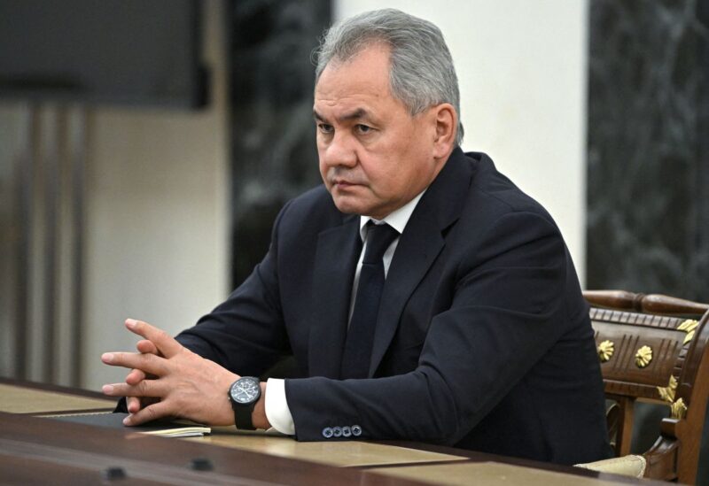 Russian Defence Minister Sergei Shoigu attends a meeting with Russian President Vladimir Putin in Moscow, Russia February 14, 2022. Sputnik/Aleksey Nikolskyi/Kremlin via REUTERS