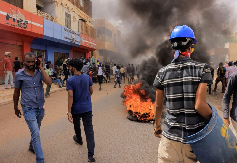 Protesters march during a rally against military rule following a coup in Khartoum, Sudan May 12, 2022. REUTERS/Mohamed Nureldin Abdallah