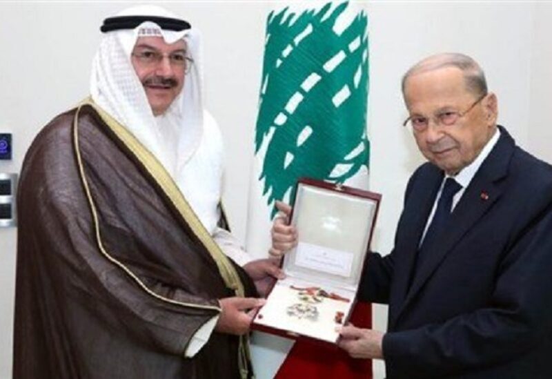 President Aoun awards the National Cedar Medal to the Ambassador of Kuwait
