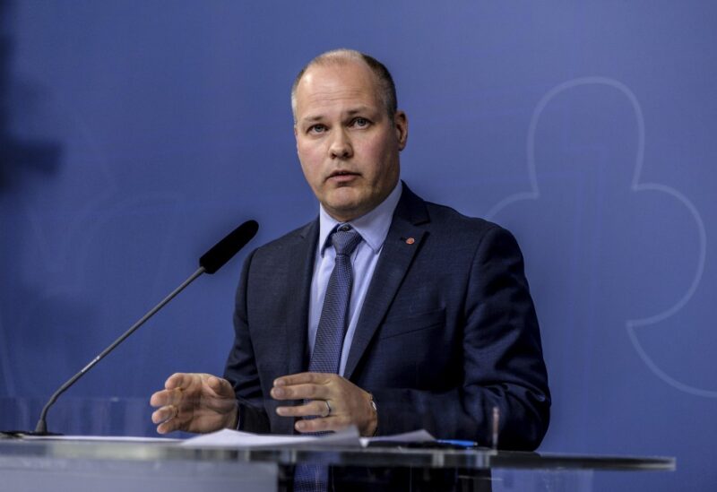 Sweden’s Minister for Justice and Migration Morgan Johansson speaks during a presser at the Swedish government headquarters in Stockholm, Sweden, November 5, 2015. Jessica Gow/TT News Agency/REUTERS