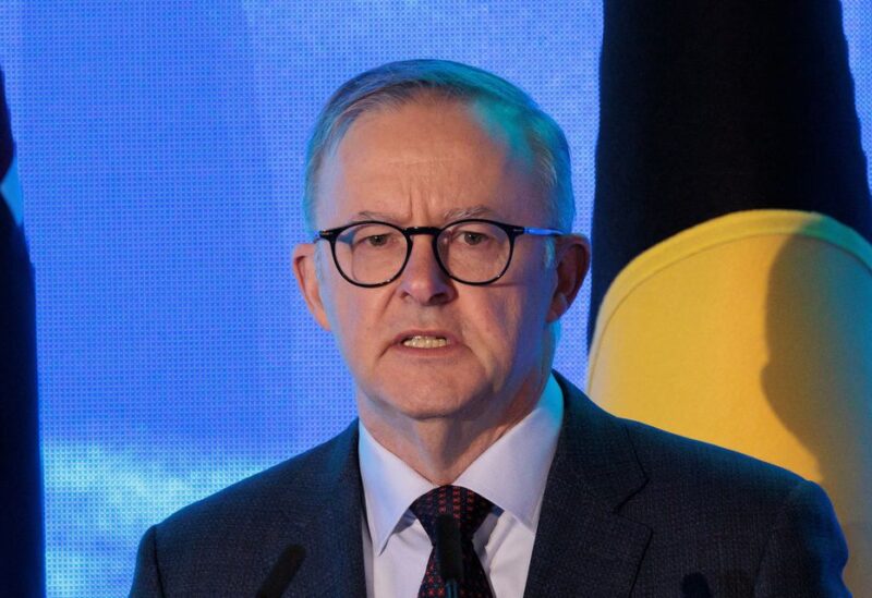 Australian Prime Minister Anthony Albanese speaks at the Sydney Energy Forum in Sydney, Australia July 12, 2022. Brook Mitchell/Pool via REUTERS