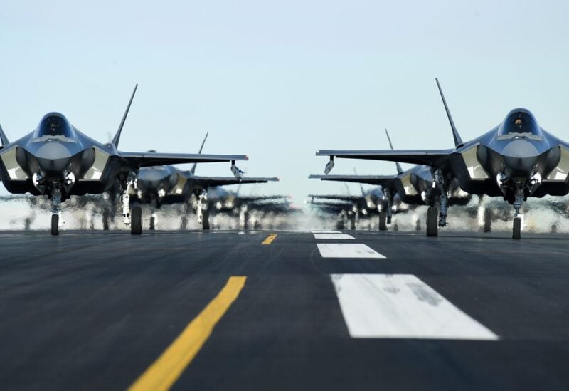 U.S. Air Force F-35A aircraft, from the 388th and 428th Fighter Wings, form up in an "elephant walk" during an exercise at Hill Air Force Base, Utah, U.S. January 6, 2020. U.S. Air Force/R. Nial Bradshaw/Handout via REUTERS/Files