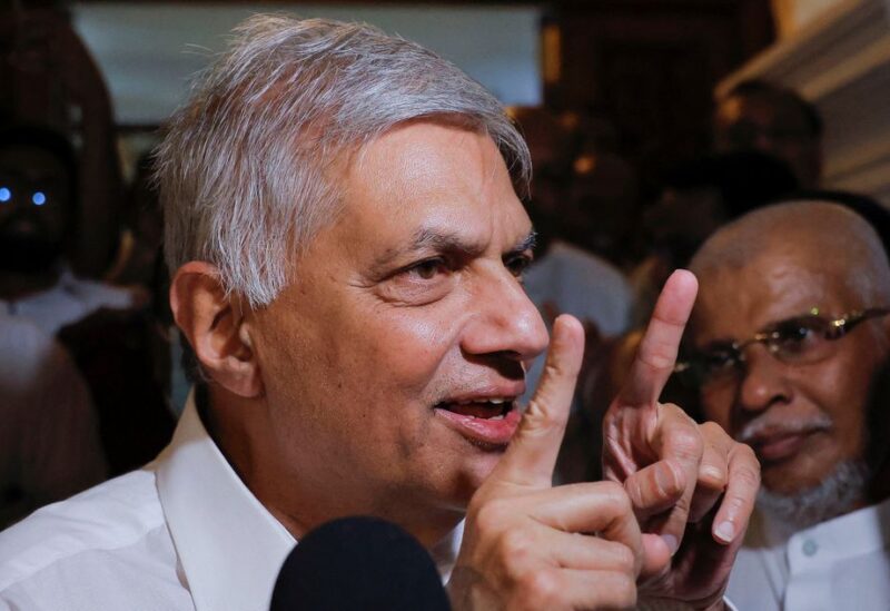 Ranil Wickremesinghe who has been elected as the Eighth Executive President under the Constitution speaks to media as he leaves a Buddhist temple, amid the country's economic crisis, in Colombo, Sri Lanka July 20, 2022. REUTERS/ Dinuka Liyanawatte