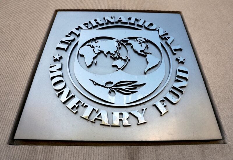 International Monetary Fund logo is seen outside the headquarters building during the IMF/World Bank spring meeting in Washington, U.S. REUTERS/Yuri Gripas