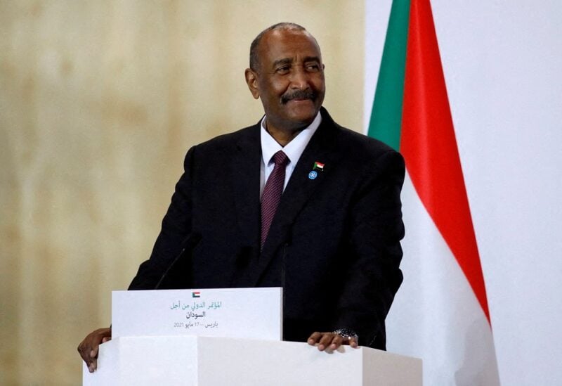 Sudan's Sovereign Council Chief General Abdel Fattah al-Burhan attends a news conference during a visit to Paris, France, May 17, 2021. REUTERS/Sarah Meyssonnier/Pool/File Photo